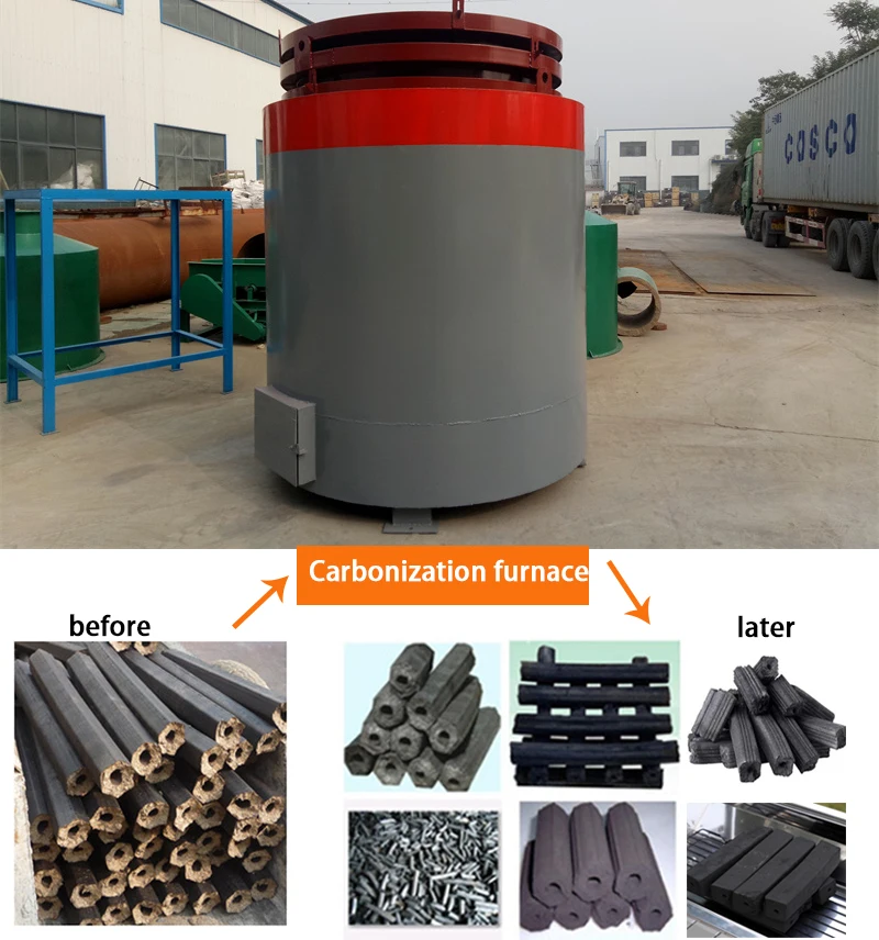 High Pressure Charcoal Biomass Briquette Press Machine Wood Round Rod Maker Biomass Sawdust Rod Making Machine