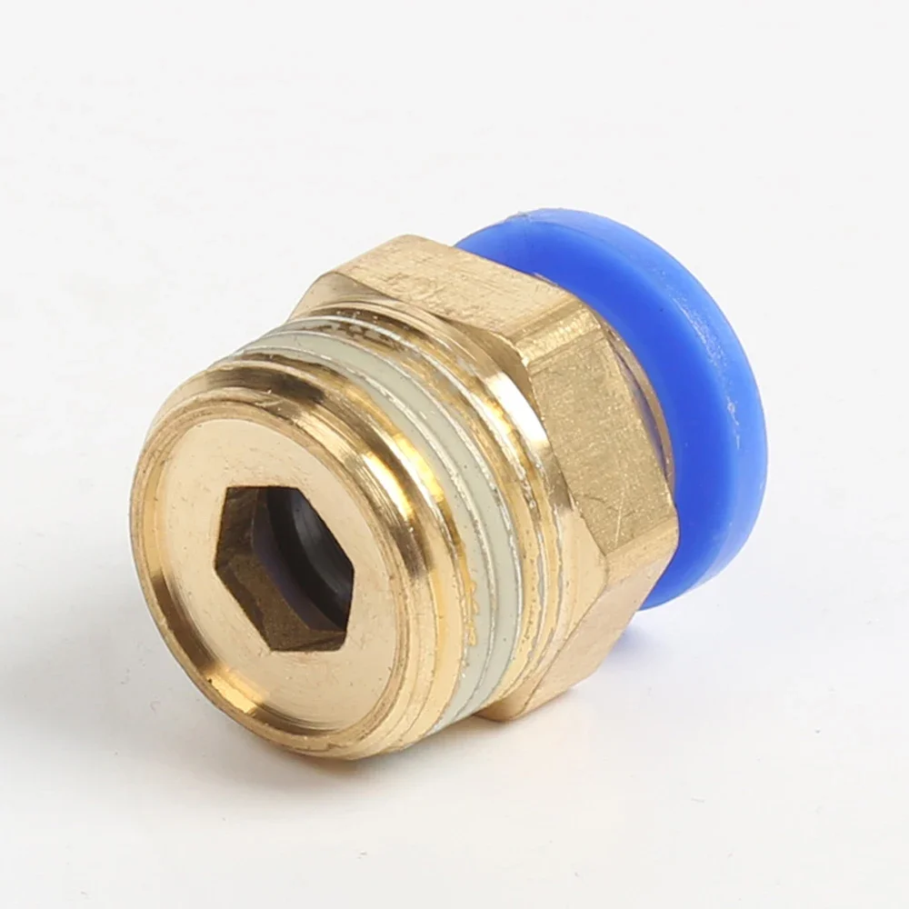 Pneumatic Fittings PC PC4/6-M6/M8/M10/M12 Male Metric Thread Pipe Connector Brass Push In Quick Air Hose Plumbing