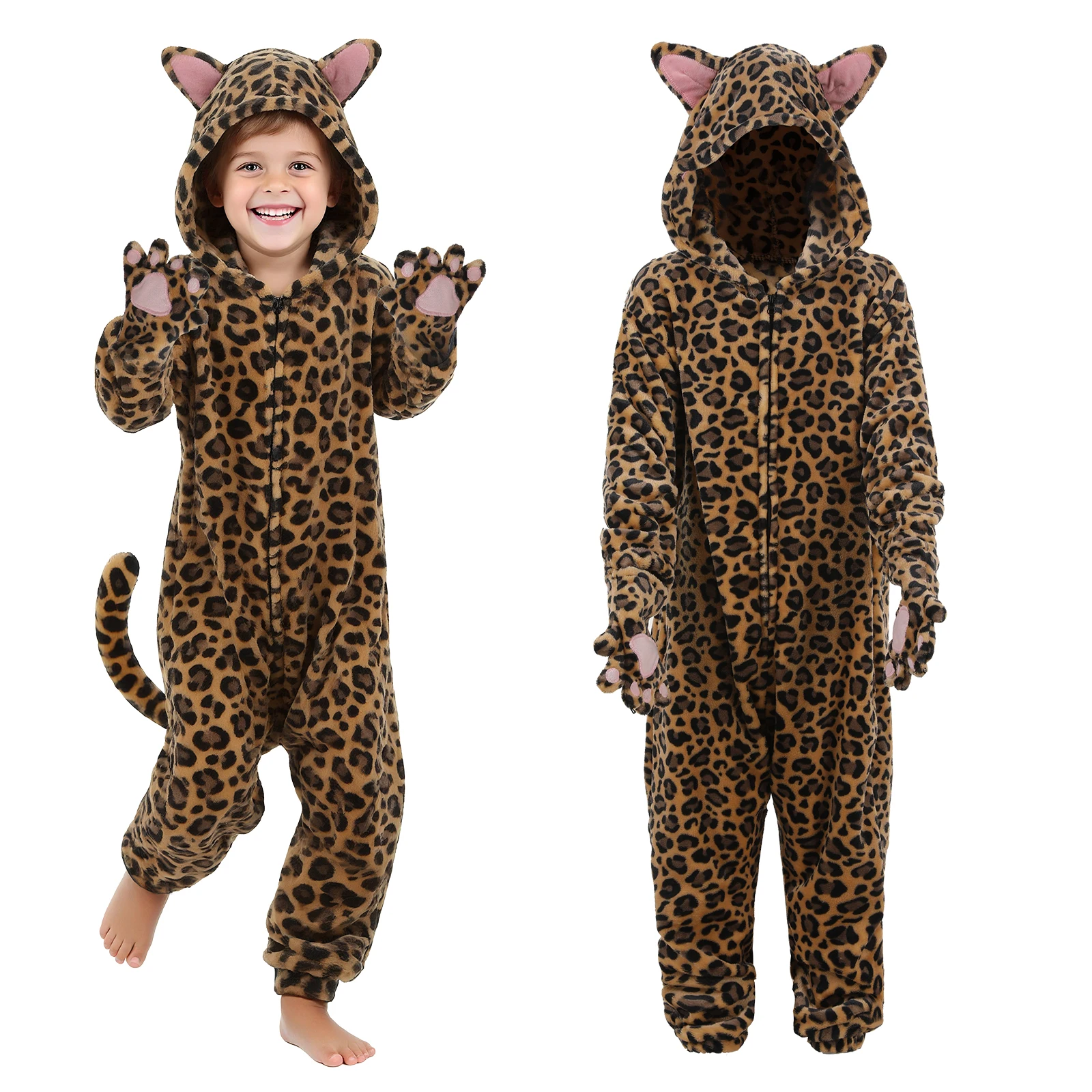 

Kids Animal Leopard Print Costumes Pajamas Kids Cosplay Costume Gifts Halloween Cosplay Costume Party Props