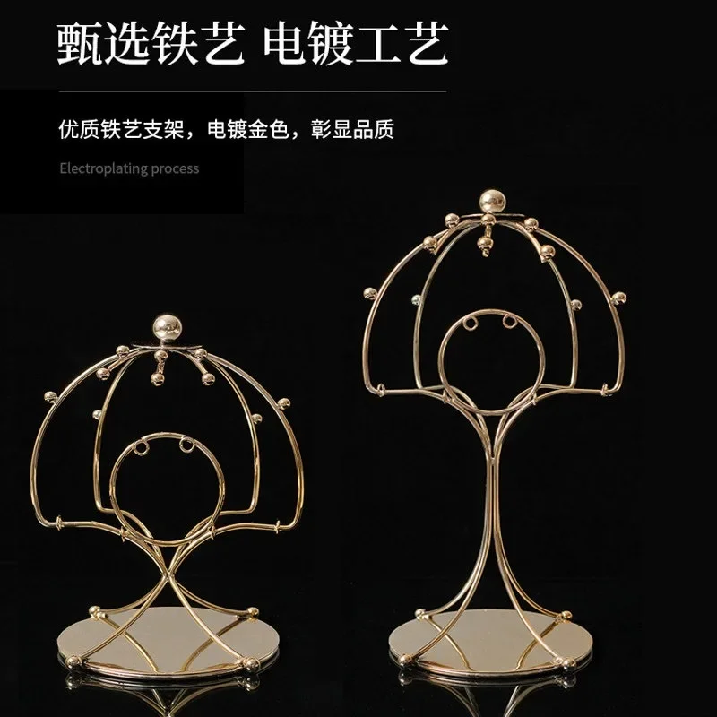Premium display stand Chinese ancient clothing phoenix crown headgear wedding dress hall crown storage stand electroplated gold