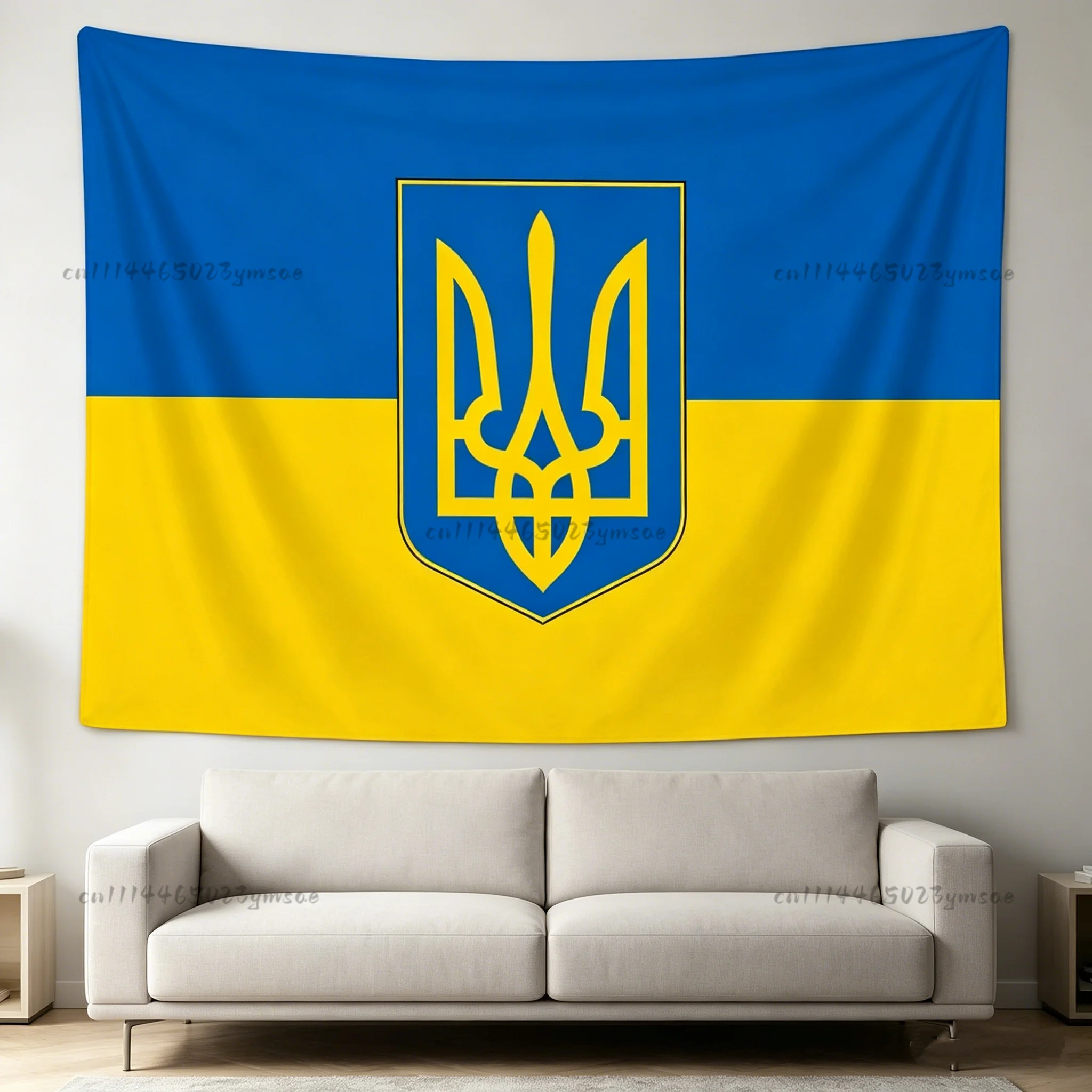 Printed Large Wall Tapestry National Ukraine Flag Camping Party Backdrops Wall Art Family Gifts Room Home Decor Wall Art Decor