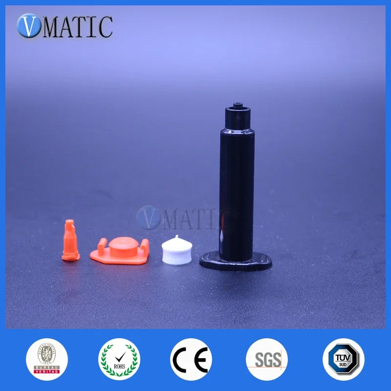 High Quality 10cc/ 10ml Black Pneumatic Syringe Barrel Set Glue Dispensing Syringe Piston/ Stopper & End Cover