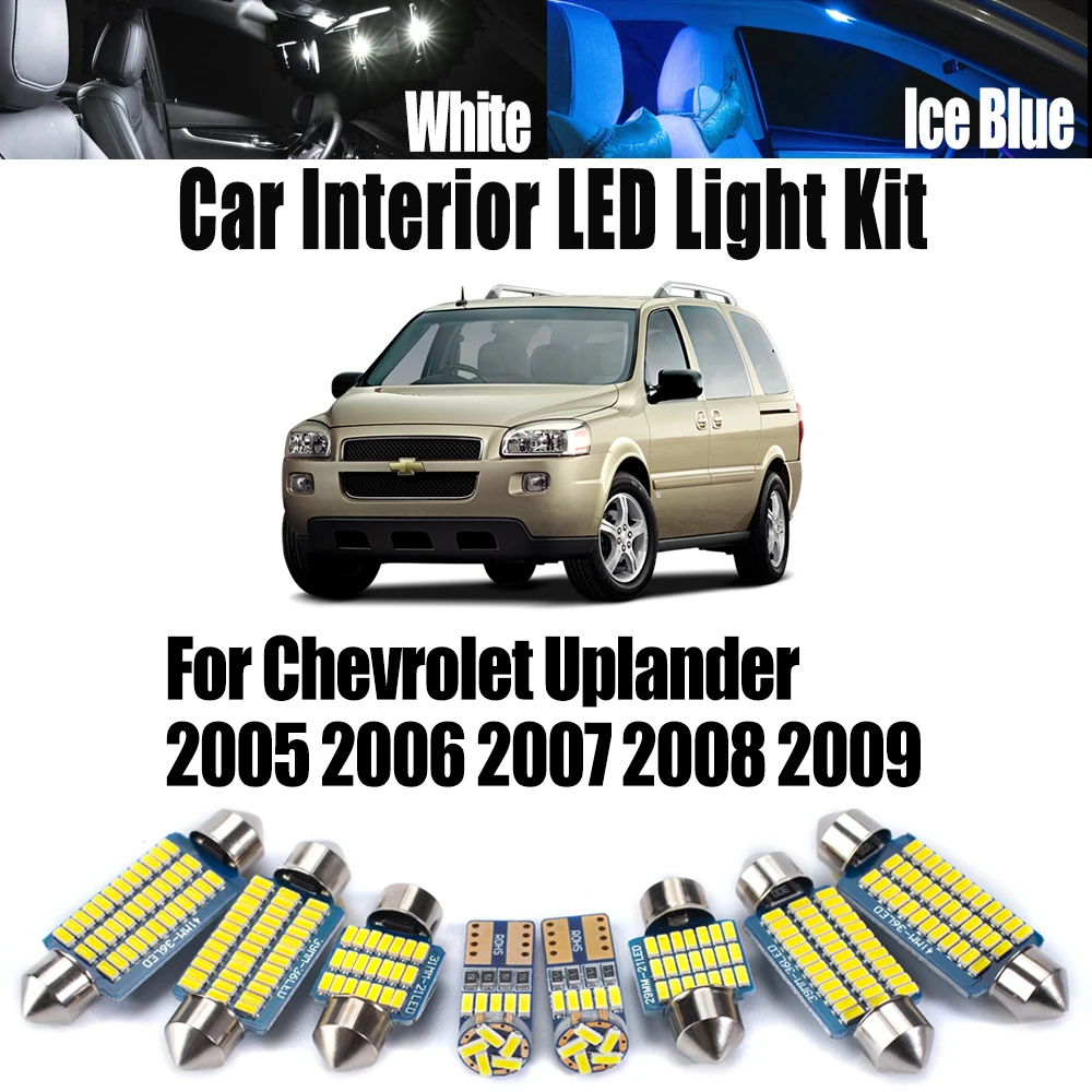 12 قطعة Canbus لشروليه أبلاندر 2005 2006 2007 2008 2009 اكسسوارات السيارات مركبة LED الداخلية خريطة قبة ضوء الجذع لمبة عدة #1