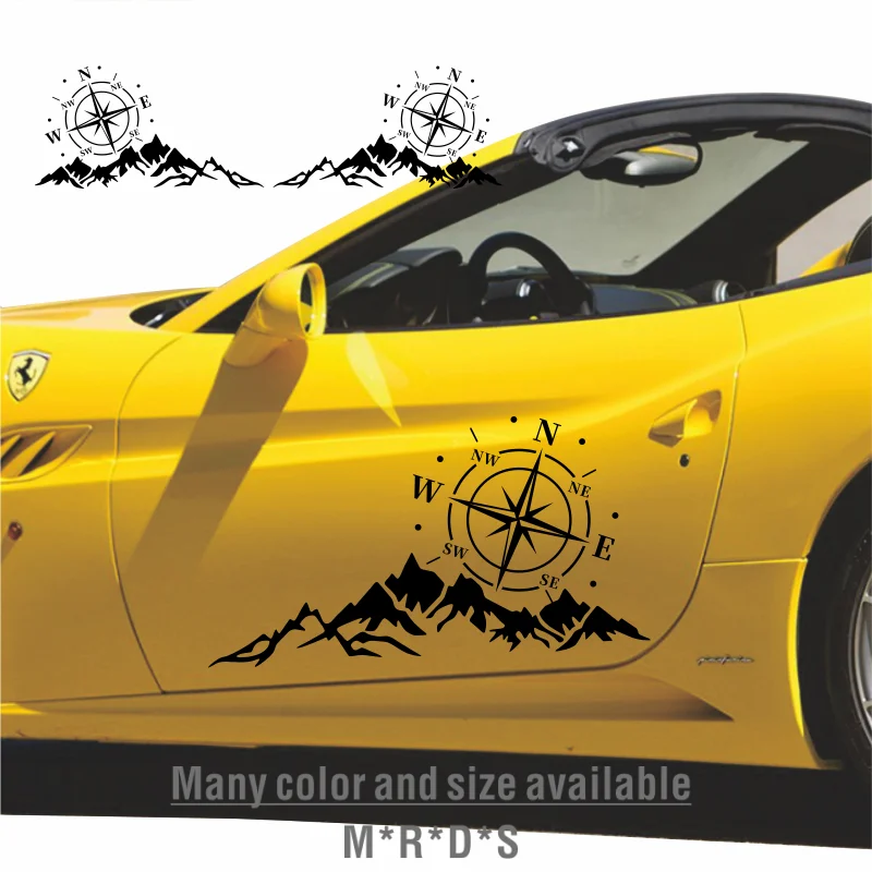 

Car Sticker Mountain Adventurers Compass Graphics Decoration Rv Camper Truck Door Waist Line Hood Vinyl Decal