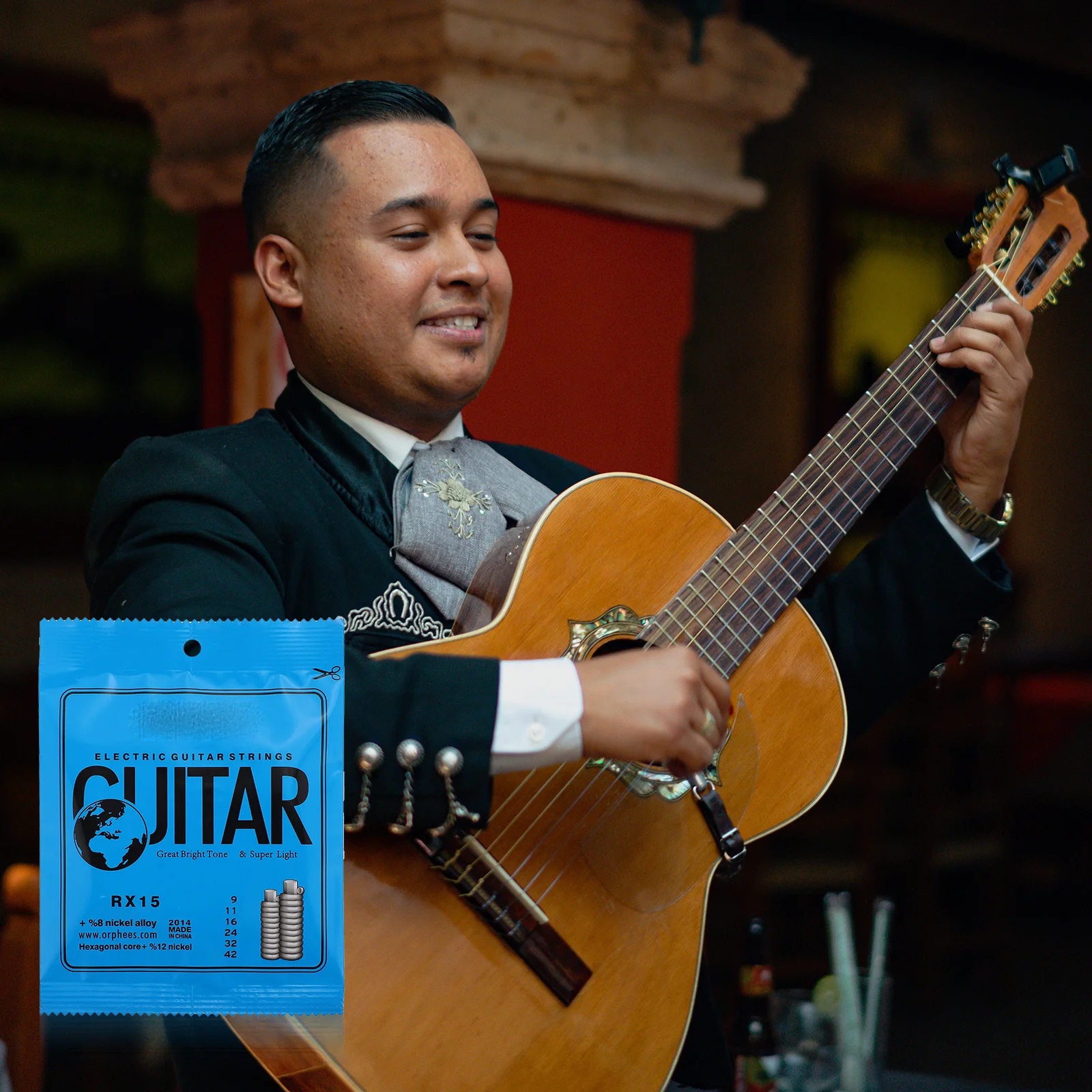 

2Sets Professional Guitar String Set Nickel Plated Strong Resilient Tuning Easy to Install Clear Resonant Sound Perfect