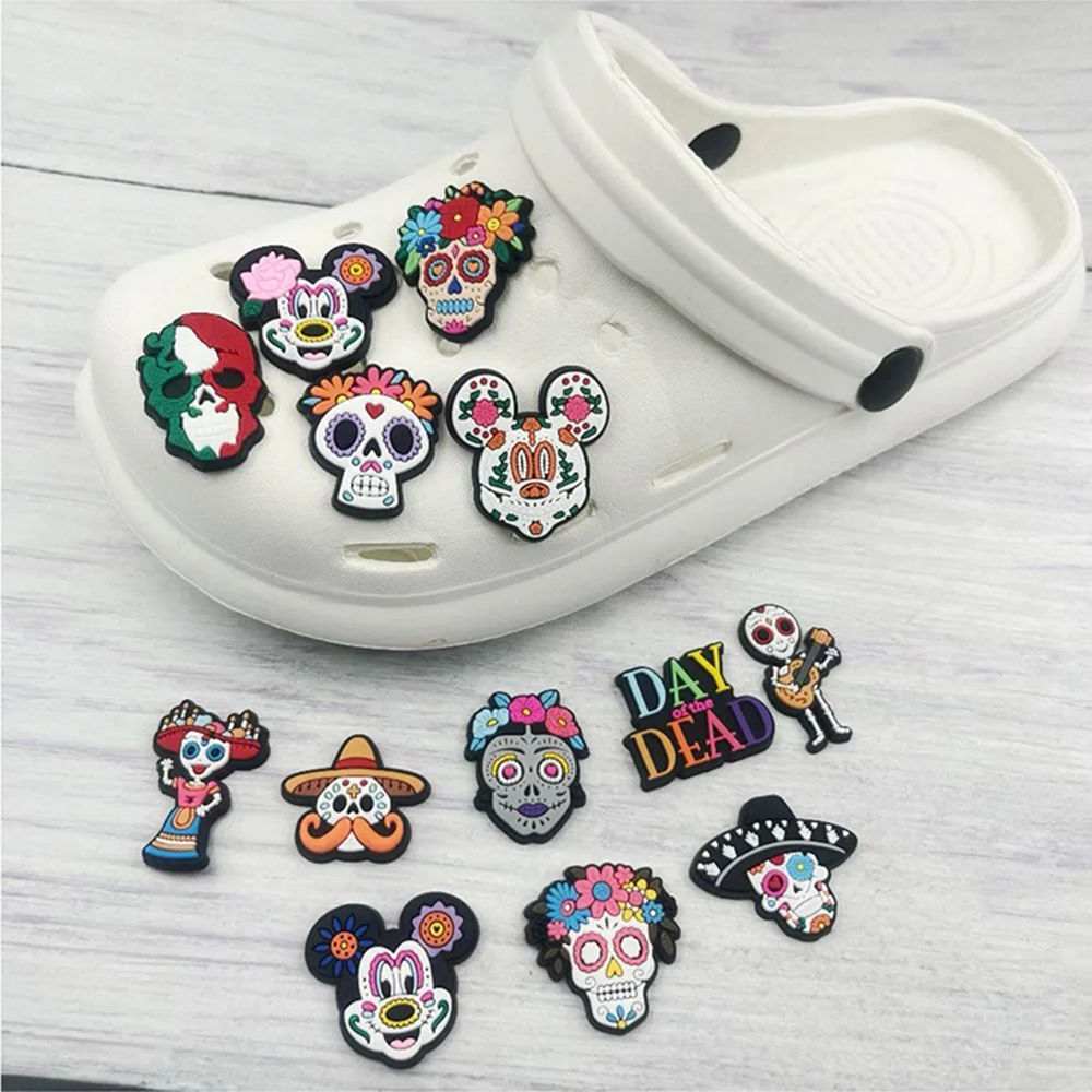 13pcs spooky halloween Shoes Charms Accessories Fit Clog Backapck Wristbands Shoe Decorate Buckle Handmade jewelry Parties Gift