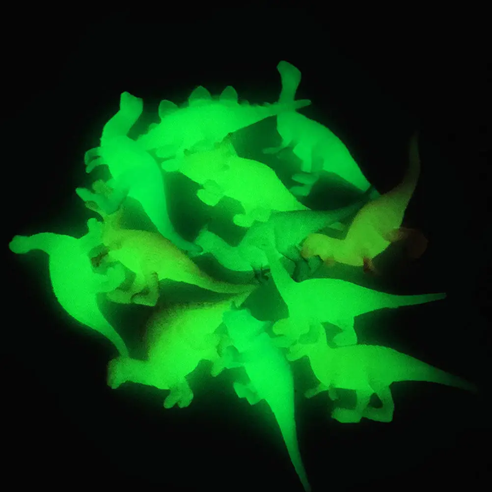 

12Pcs Dinosaur Set Fun Glowing Plastic Dinosaurs for Kids Party Play Pretend Play Indoor Luminous Dinosaur