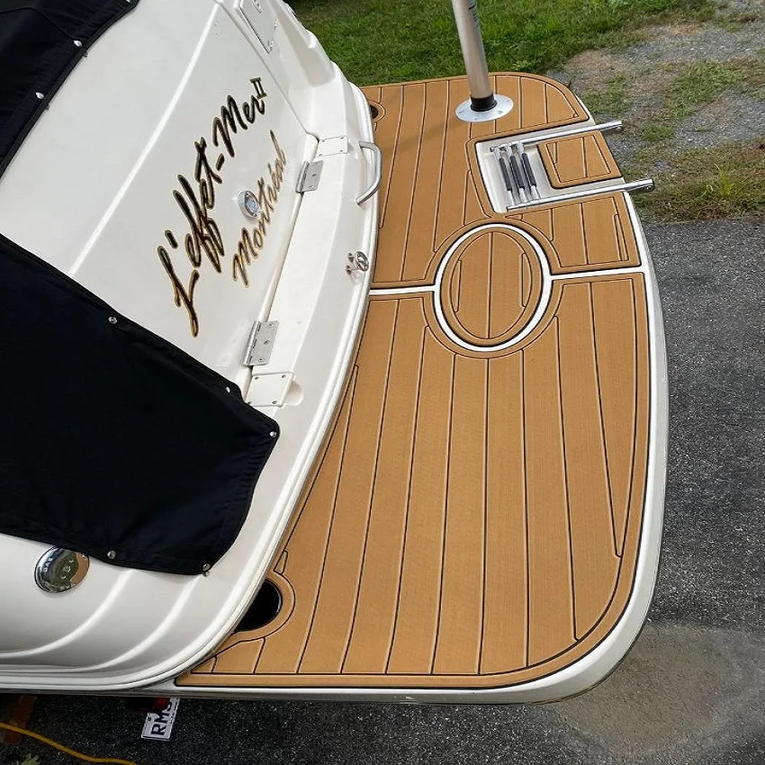 

2004 Rinker 250 Fiesta Vee Swim Platform Boat EVA Искусственная пена Тиковая палуба Напольный коврик в стиле SeaDek Самоклеящаяся FYHRDUJ