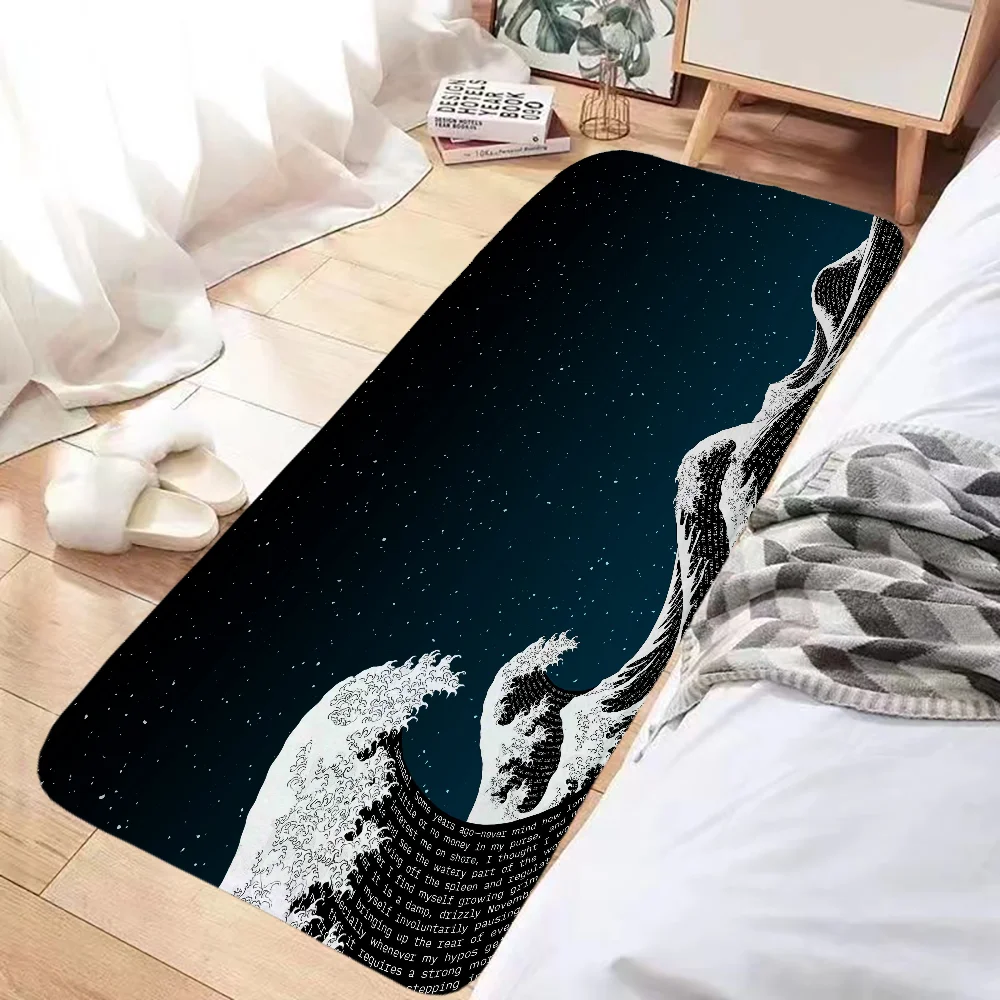 

Japan Great Wave Bathroom Mat Foot Mat Floor Mats Prayer Rug Kitchen Carpet Rugs Door Bath Non-slip House Entrance Home Textile