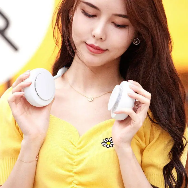 quạt cổ thể thao rảnh tay quạt làm mát mini 3 tốc độ có thể điều chỉnh USB Fan cá nhân yên tĩnh cho môn thể thao ngoài trời