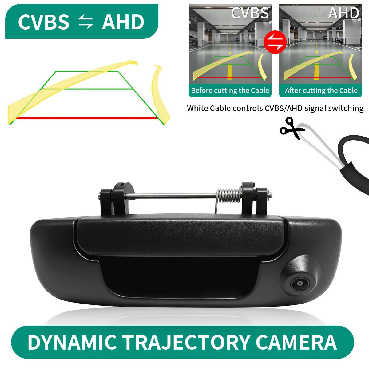 AHD Dynamic Trajectory Vehicle Pickup Trunk Tailgate Handle Rear View Camera For Dodge Ram 1500 2500 3500 2002-2008 55276237AA