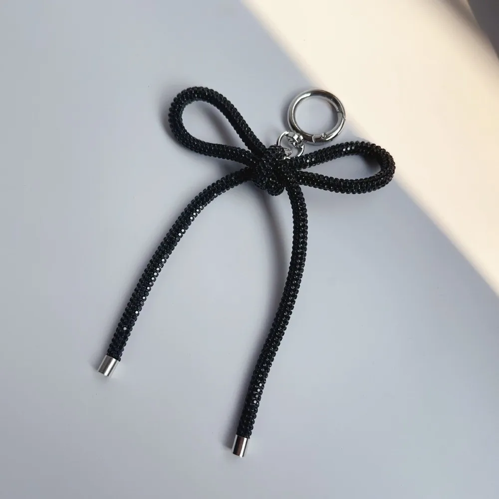 Sparkling Diamond Butterfly Knot Rope Colorful Korean Style Knot Bag Charm Hanging Decoration Sweet Style