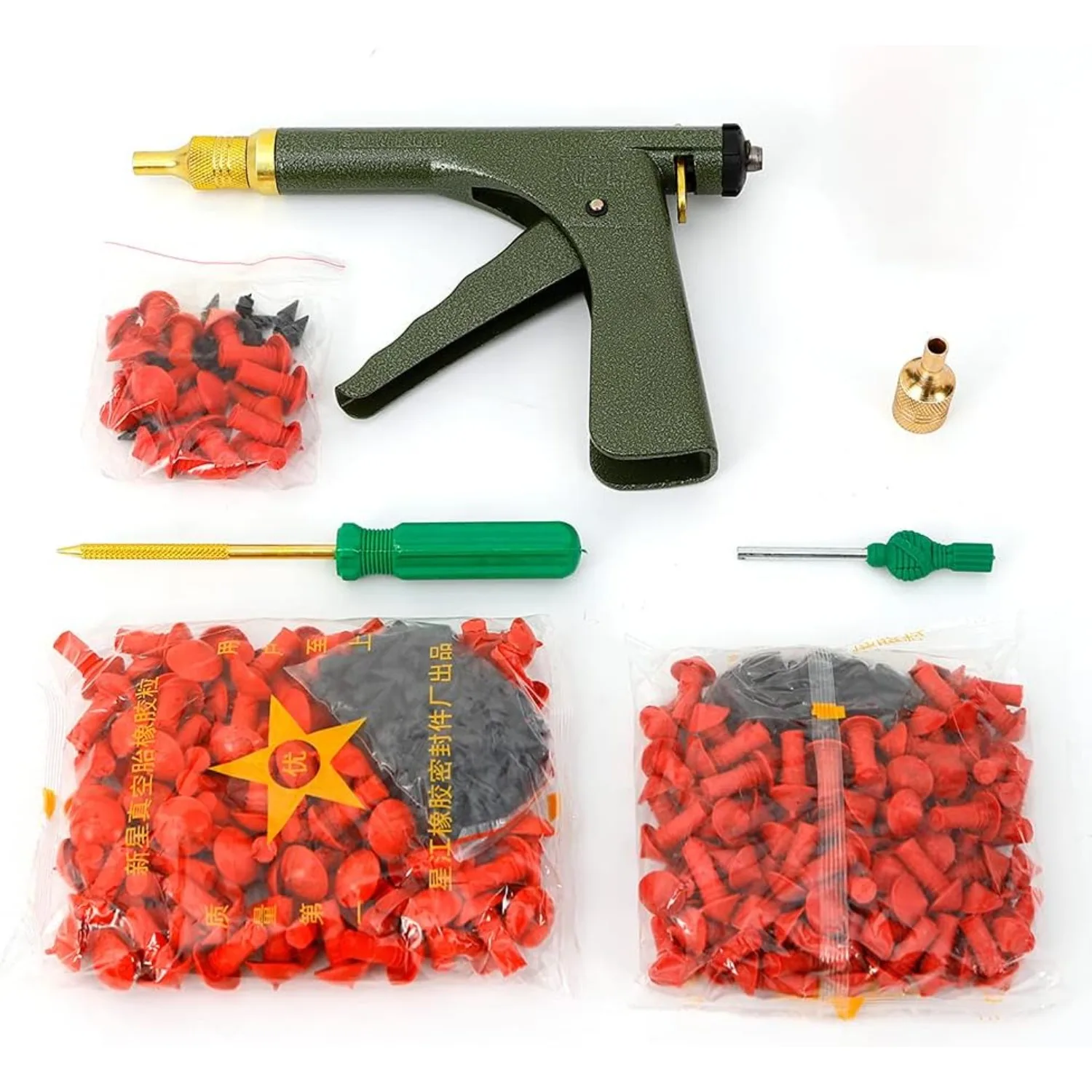 

Пистолет для затычки шин Грибной комплект Заглушка для шин Бескамерный пистолет для ремонта шин с резиновыми заглушками Автомобильный комплект для ремонта шин