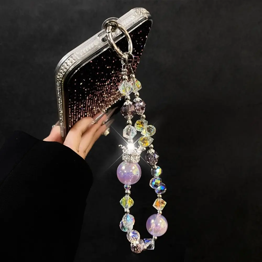 Creative Crystal Mobile Phone Lanyard Strap Anti-Lost Hand-beaded Phone Hand Rope Arts Crafts Wrist Chain