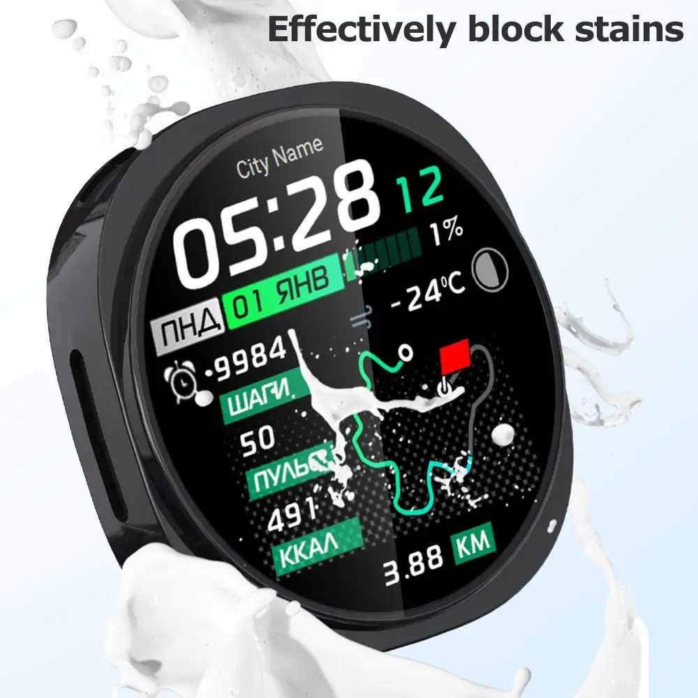 حافظة ناعمة من مادة TPU + فيلم لساعة سامسونج جالاكسي 8 44 ملم ملحقات واقي شاشة غطاء شامل على ساعة سامسونج 8 40 ملم