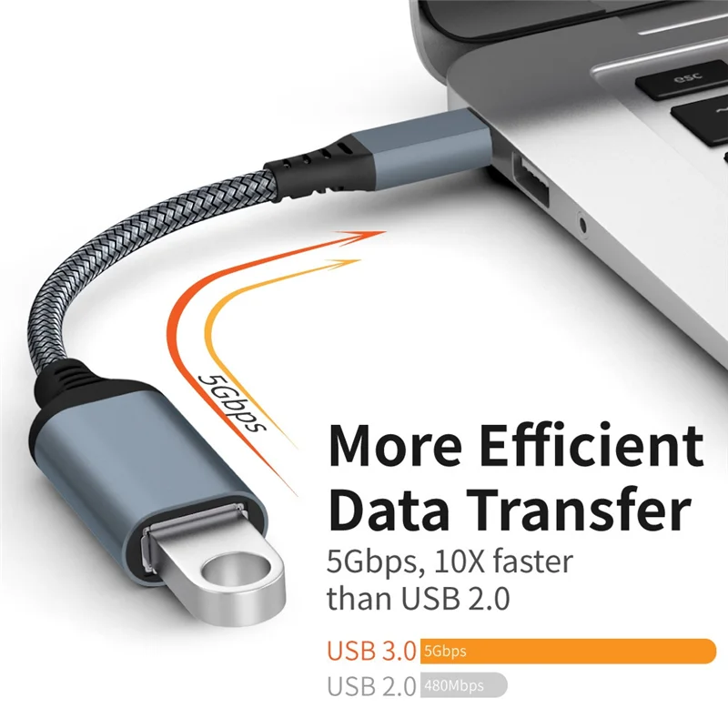 AEE7-High Quality Data Cable Type-C To USB3.0 Transfer Cable For Mobile Tablet Computer Vehicle Extension Converter