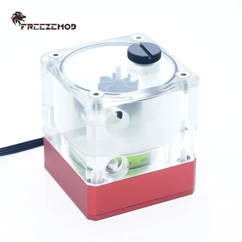 FREEZEMOD Integrated water pump water tank total height 7CM with flow indicator, For Water cooling system PUB-M4YT