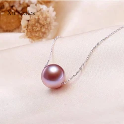 Single Edison Pendant Strong Light Natural Freshwater Pearl Necklace Passepartout Chain Adjustable Length Delicate Gift for Girl