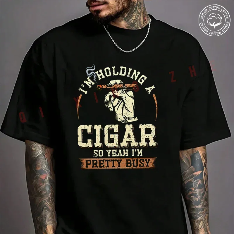 

New Motorbike Cotton T-Shirt Cigar Lover Design Motorcycle Tshirt Adventure Casual Summer Short Sleeve Round Neck Tee