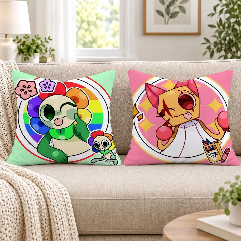 Game D-Dandys World Cushion Cover Short Plush Double-Sided Printing Sofa Bedroom Pillow Case Aesthetic Home Decor