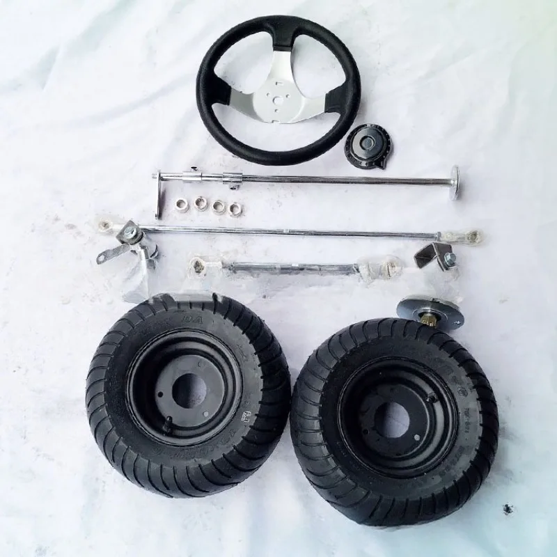 DIY self-made four-wheel electric 168 kart front and rear suspension kit assembly 6-inch tire modified foot disc brake car
