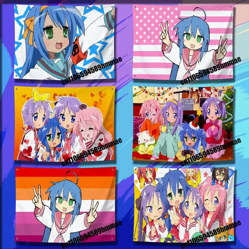 

For LGBT Lesbian Konata Izumi L-Lucky Star Flag 150*200cm 60*110cm 80*120cm 100*150cm 50*70cm Outdoor Wall Banner Tapestry Cover