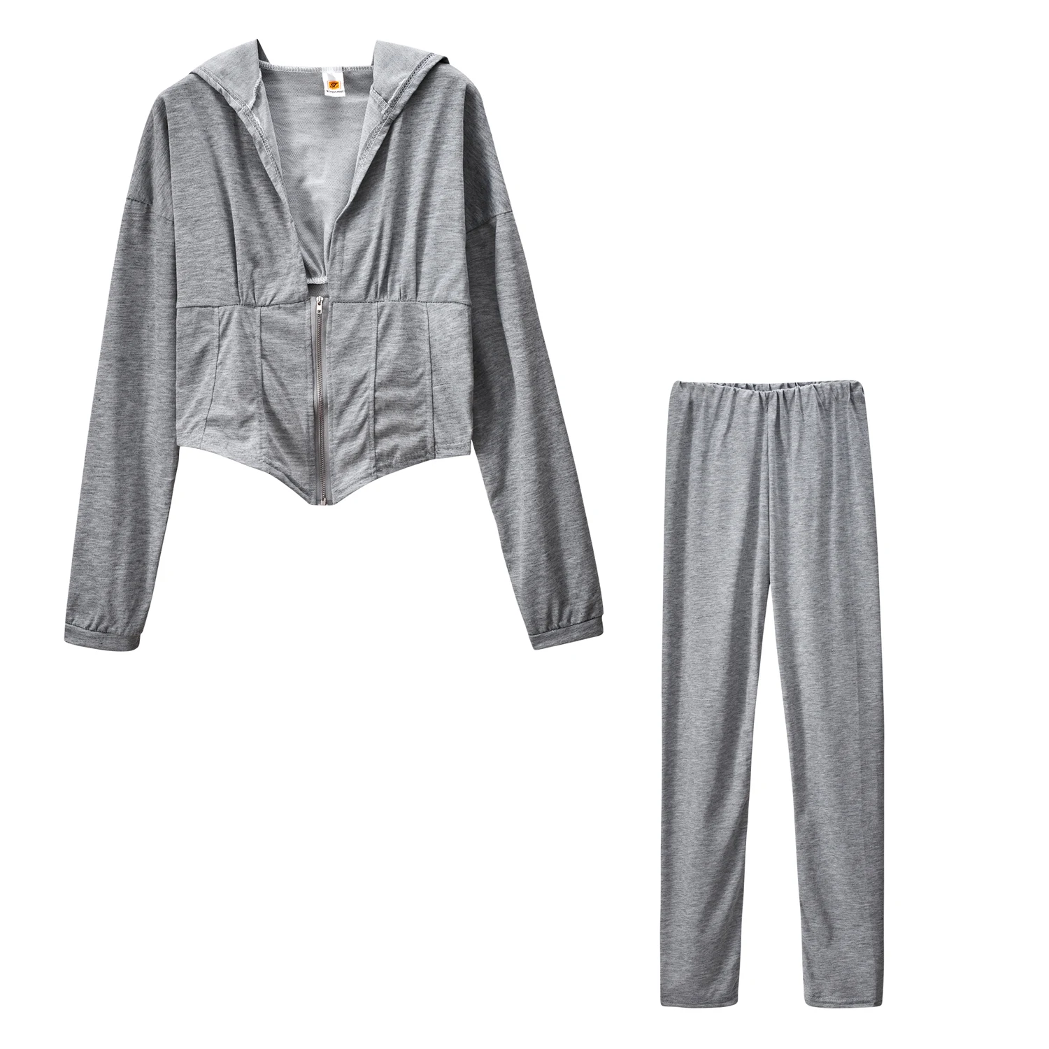 

2024, европейский и американский женский кардиган на молнии с капюшоном, брюки, модный спортивный комплект