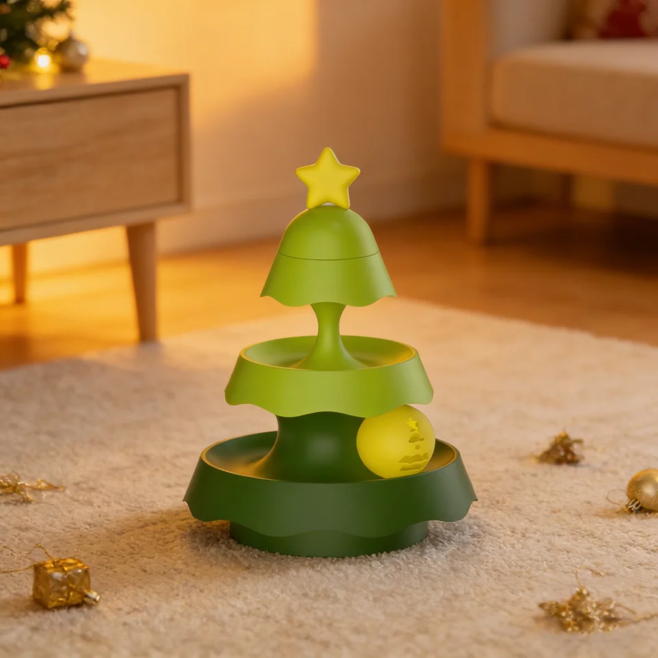 Mini Interactive Cat Toy Roller Turntable 2-Level with Catnip And 2 Balls Indoor Kitten Exercise Toy