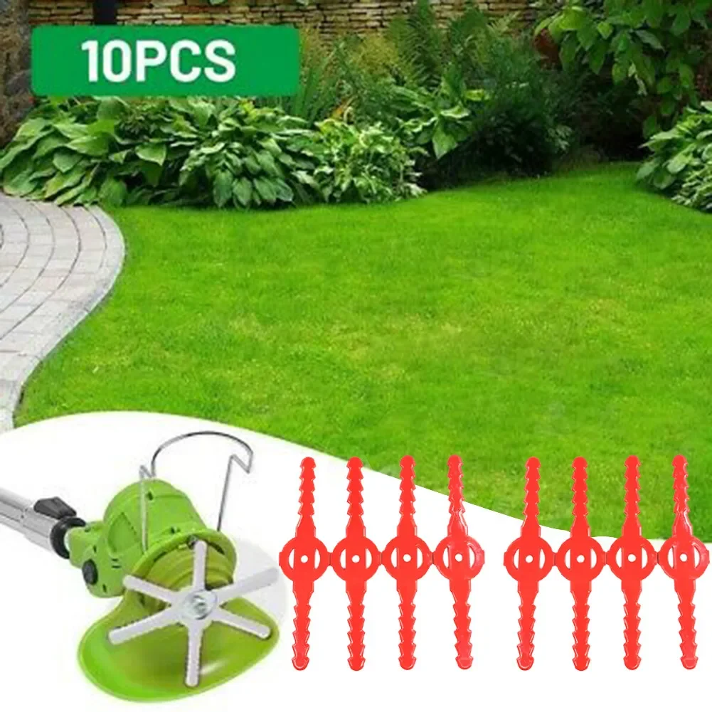 Patio Grass Trimmer Blades Plastic Red Replace Kit Set Automatically Fold Blade Garden In-line Serrated Outdoor