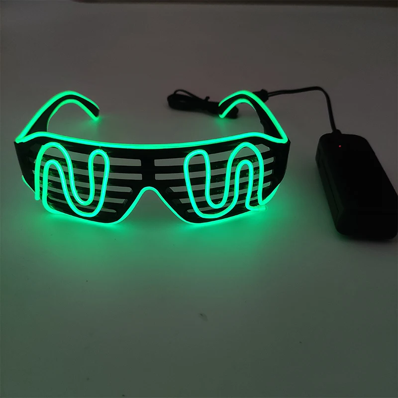 EL Draad Fluorescerende LED Sluiter Bril Persoonlijkheid Light up Brief Bril Mannen Vrouwen Nachtclub Knipperende Bril Brillen Rekwisieten