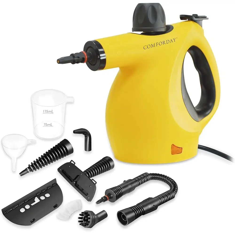 منظف بخار متعدد الأغراض مع 9 ملحقات محمولة عالية الضغط لإزالة البقع بالبخار الساخن ونوافذ تنجيد الحمام