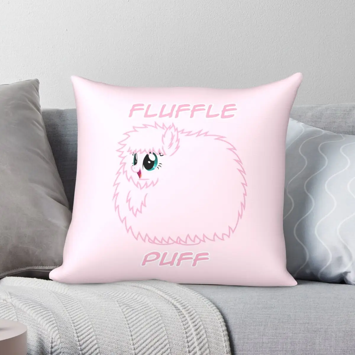 Fluffle Puff Square Pillowcase Polyester Linen Velvet Creative Zip Decor Pillow Case Home Cushion Cover Wholesale