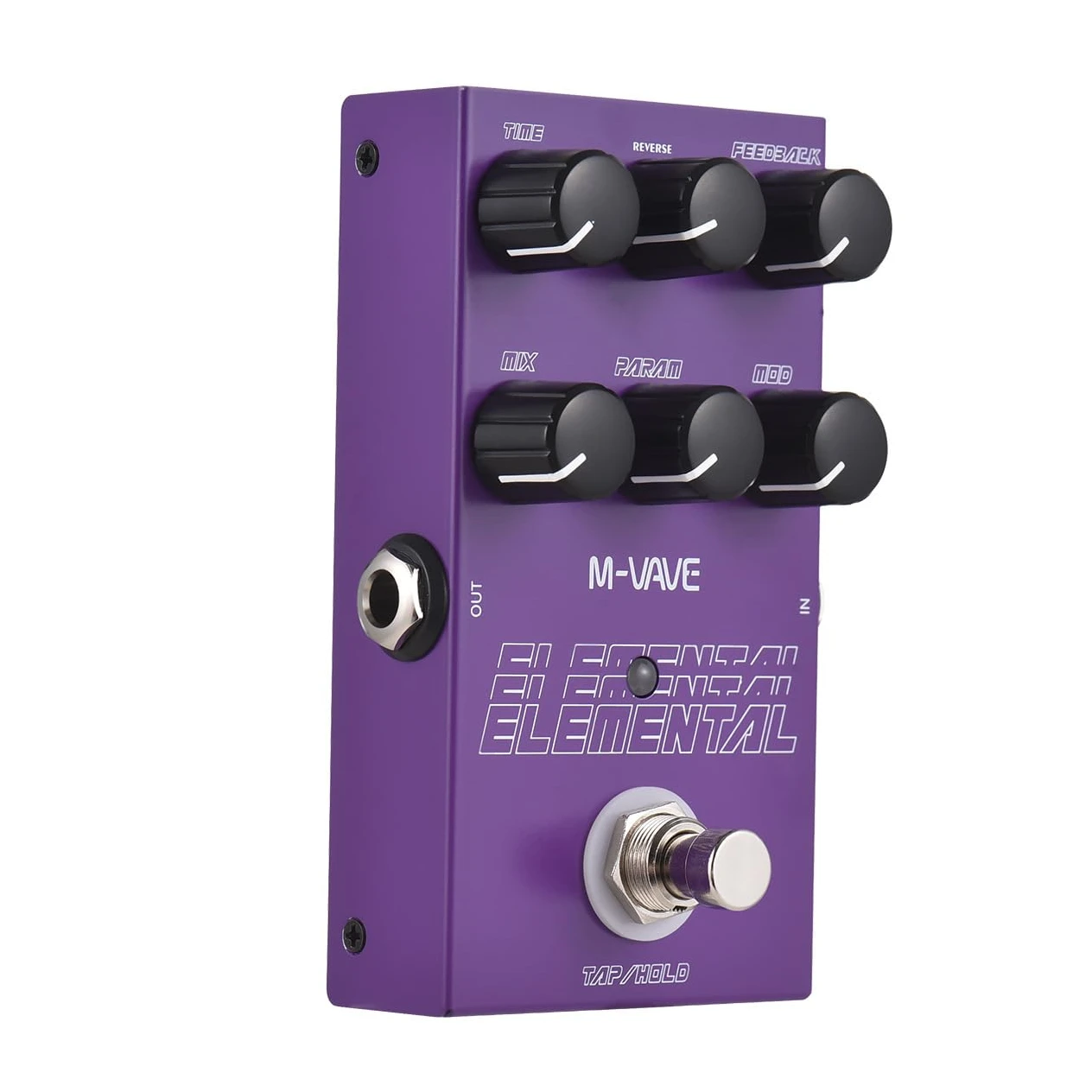 M-vave Purple Elemental Digital Delay Effekt Pedal, 9 Different Delay Effects, Supporr for TAP and HOLD Mode,Delay Guitar Pedal