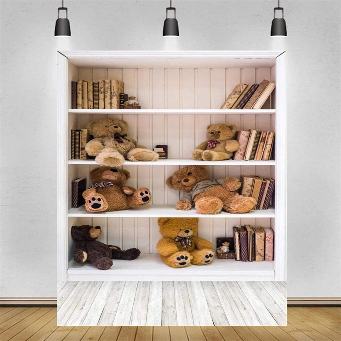 

Фон для фотосъемки, книжный шкаф и игрушечный медведь, фон для книг, книжная полка, кабинет, класс, детский портретный плакат для взрослых, баннер