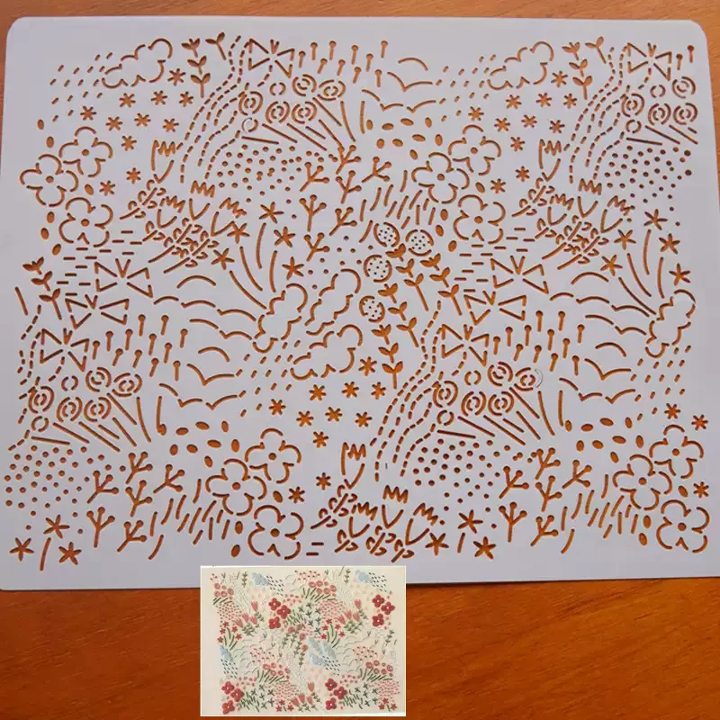 9design flower Quilting Templates Sashiko Stencils Reusable PET formwork for Embroidery,coaster Decor,Fabric Crafts Drawing tool