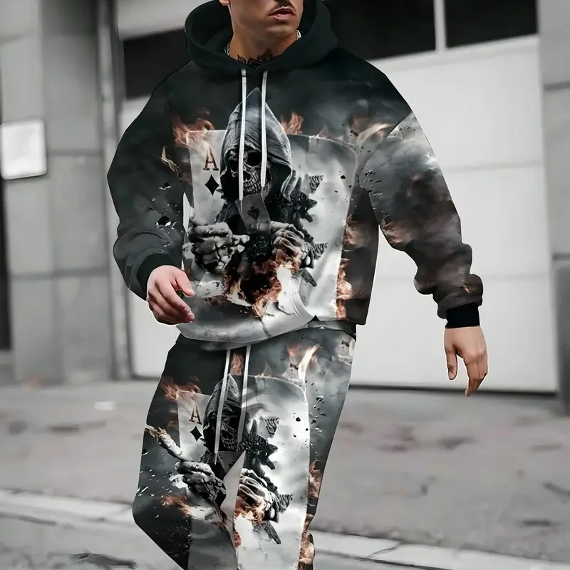 2025 Spring and Autumn 3D Printed Sweatshirt Set 2025 O-neck Drawstring Waist Long Trousers Sports Leisurewear Set