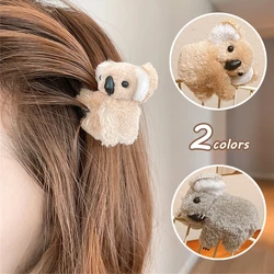 Cute Koala Plush Hairpin for Women Girl Non-Slip Side Clip Cartoon Animal Hairpin Sweet Headwear Hair Accessories