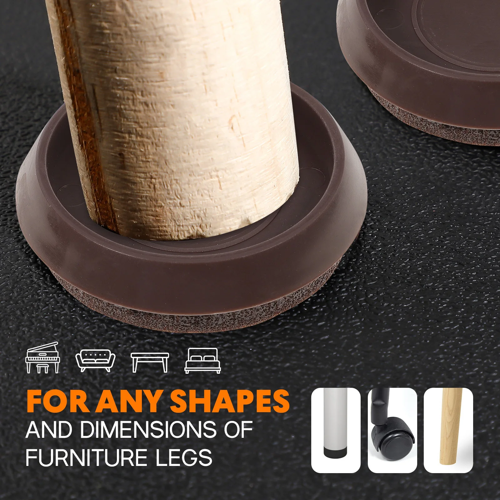 10Pcs Furniture Coaster Chair Wheel Stopper Durable Caster Cups for Couch Sofa Desk Floor Protection Furniture Coasters