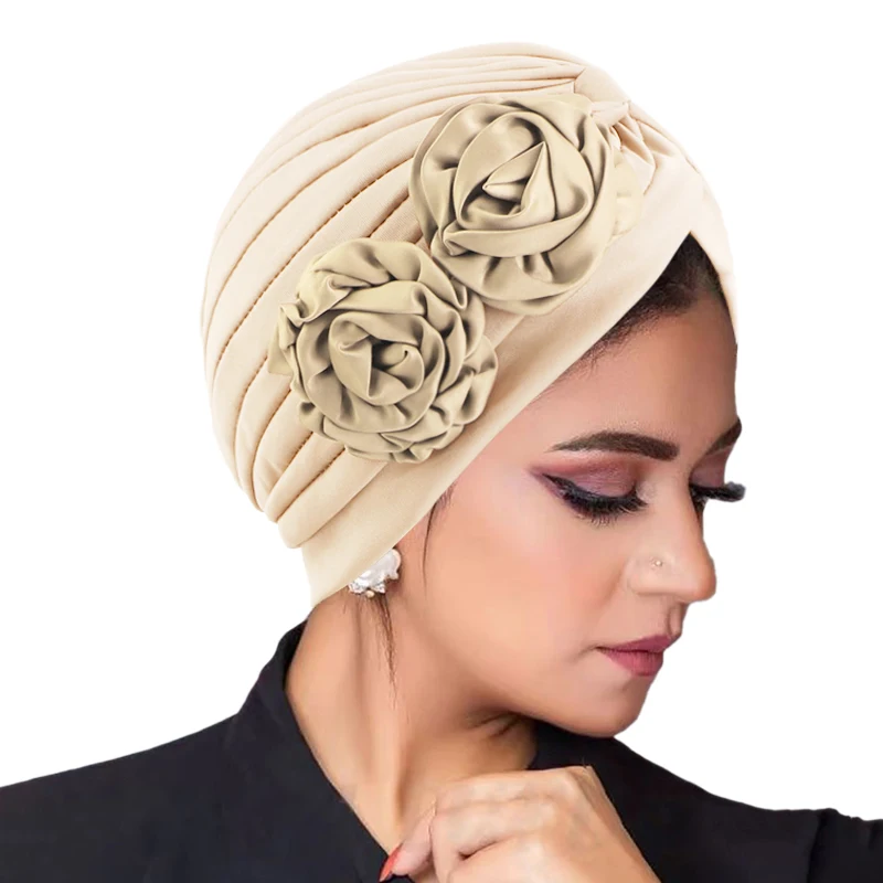 Muslim Fashion Flower Hijab Turban Ethnic Islamic Women Beanie Hat Hair Loss Chemo Headwear Head Wrap Cap Trendy Ladies Bandana - view 6