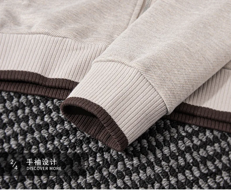 Minglu Autumn Winter Wool Men's Sweatshirts Luxury Solid Color Stnad Collar Letter Embroidery Sport Casual Male Hoodies 4XL