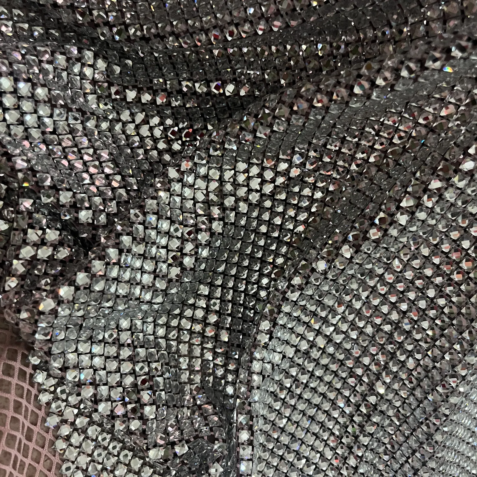 Luxury Rhinestones Fabric Mesh applique Glass Crystal Ribbon Sewing Trimming Mesh Strass Crystal Net for Dress garment diy trim