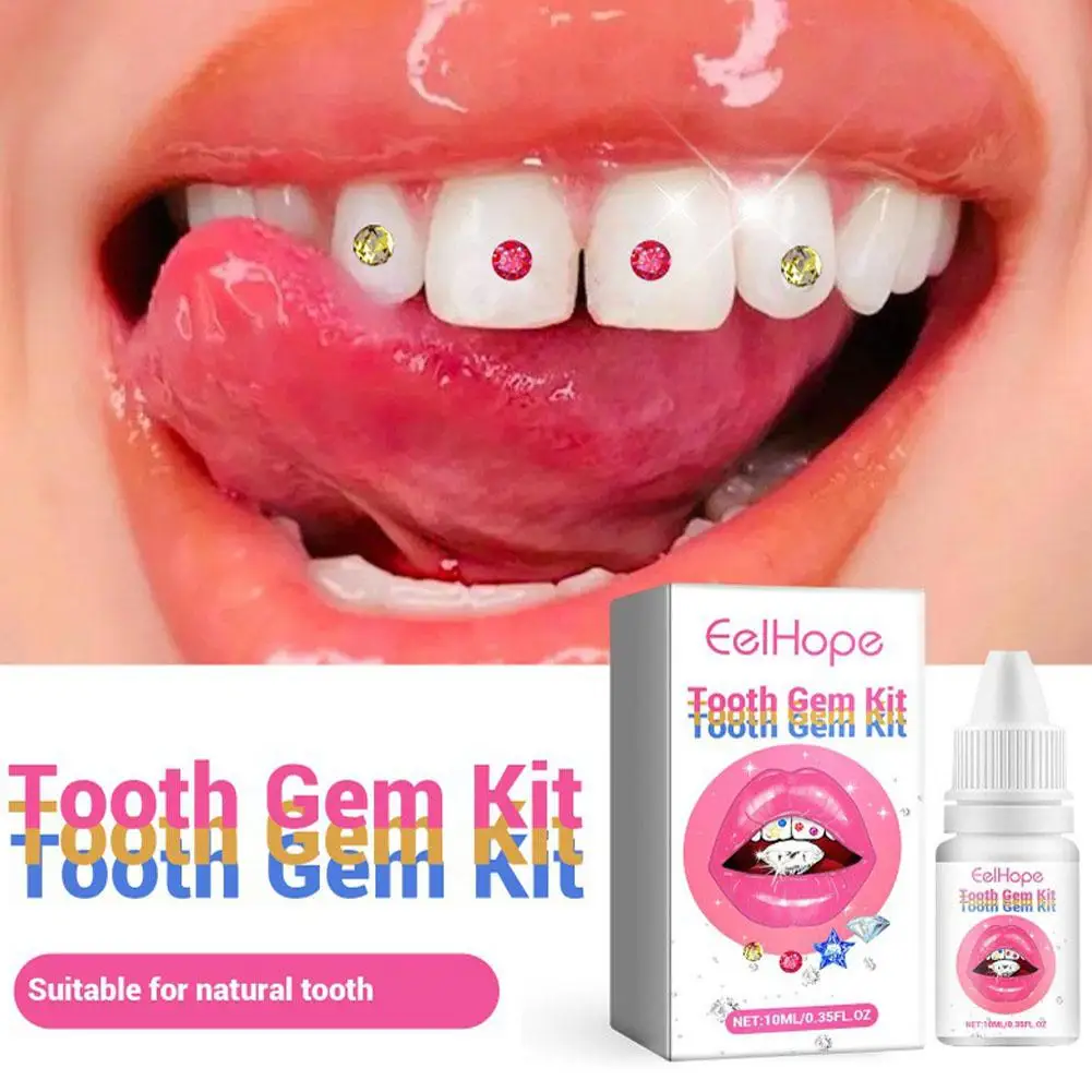 Diamond Tooth Glue Kit Beautiful Smile Tooth Jewelry Adhesive Gem Sturdy Crystal Orthodontic Jewelry Tooth DIY Kit Tooth Ge G1R4