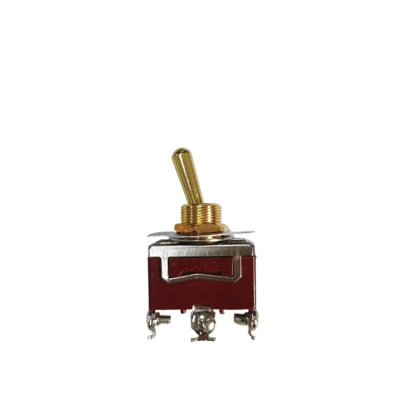 Latching Brass Toggle Rocker Switch 3 Pin 3 Position ON OFF Toggle Switch Self-locking Self reset