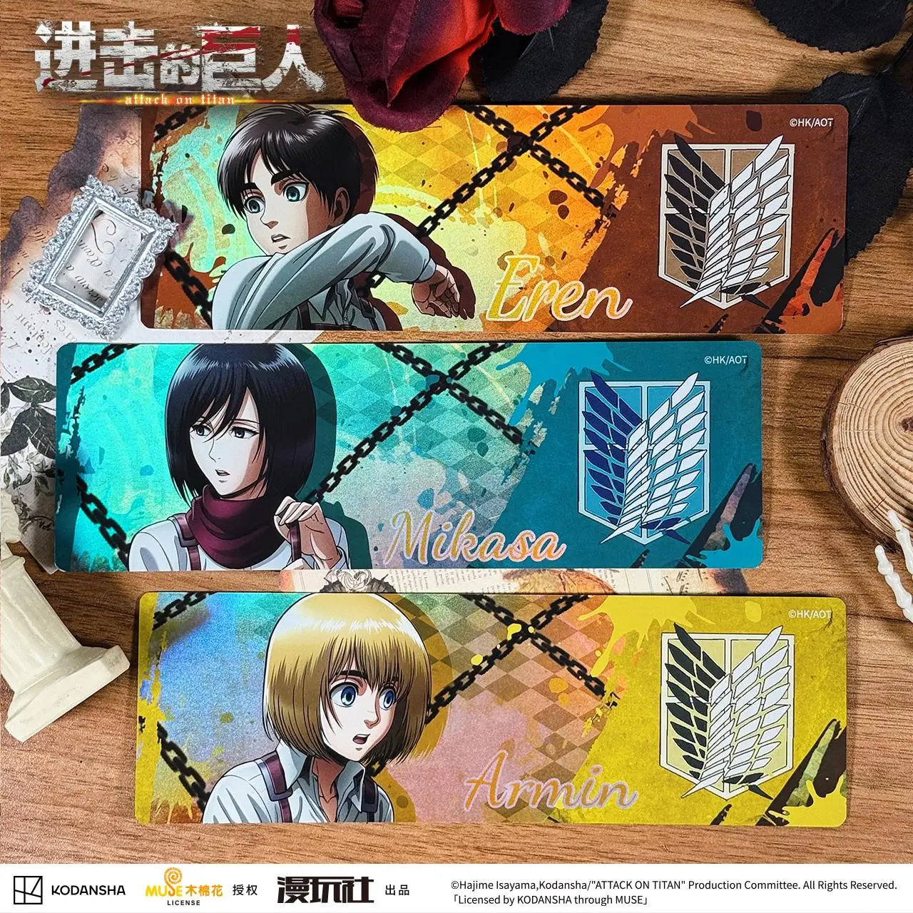 Attack on Titan Eren Jager Rival Ackerman Mikasa Armin Arlert Hanji Zoe Autorização Oficial da China Série Relax Laser Ticket