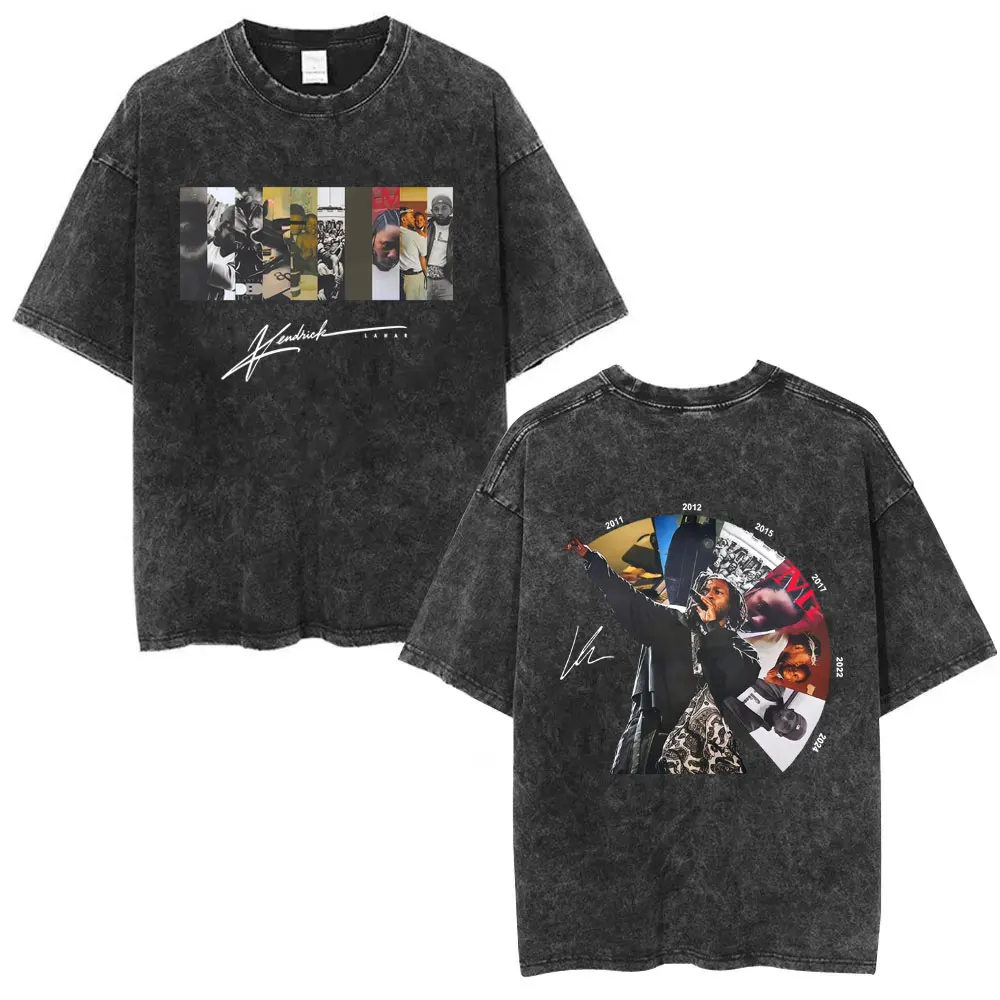 

Washed Vintage Rapper Kendrick Lamar Album Graphic T-shirt Men Women Hip Hop Fashion Pop Music T-shirts Men's Cotton T Shirts