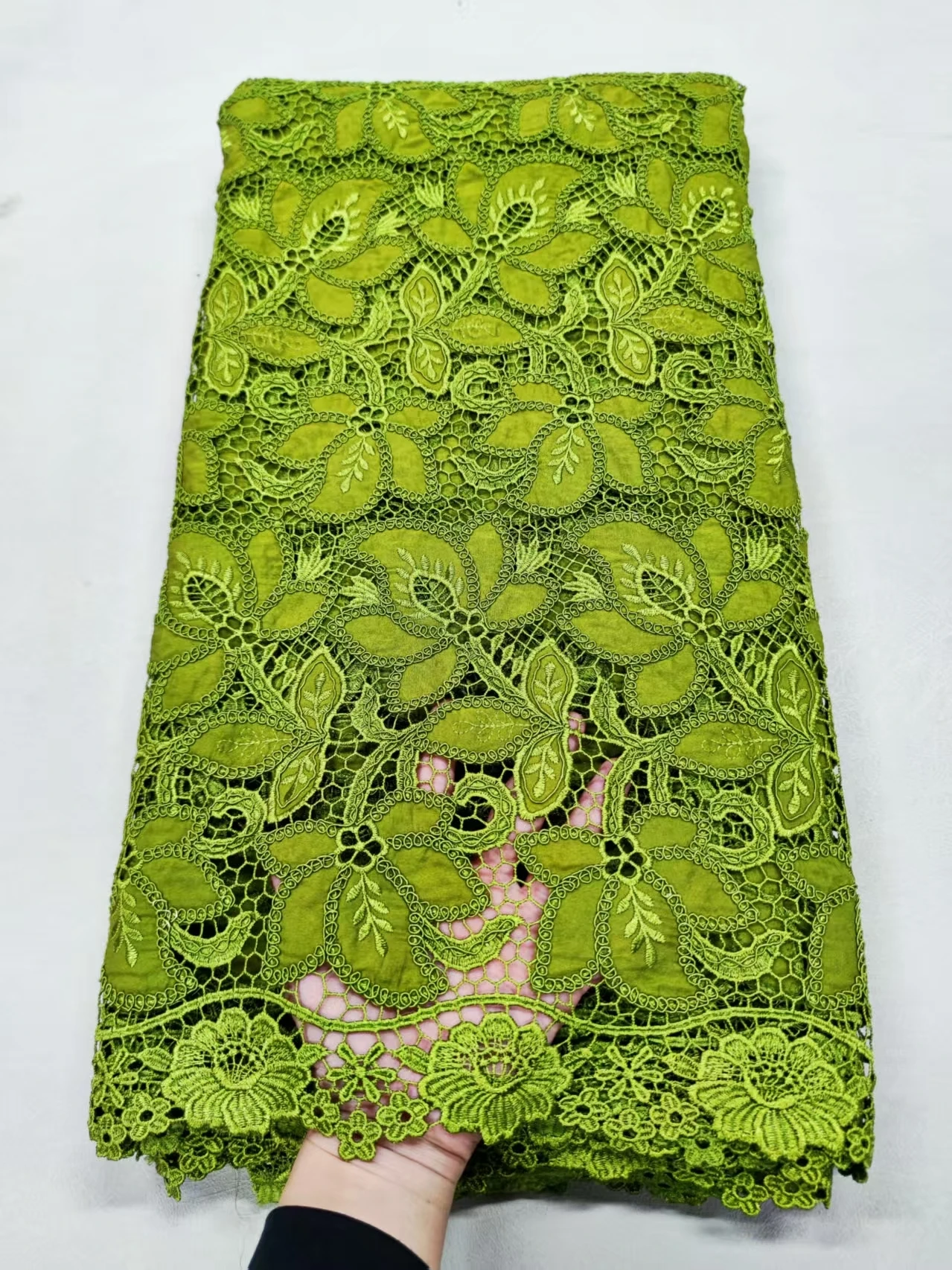 

High-Quality Africa Nigerian Sequins Cotton Embroidery Lace Fabric Tulle 5 Yards for Wedding Party Dress Chiffon XL065 2025