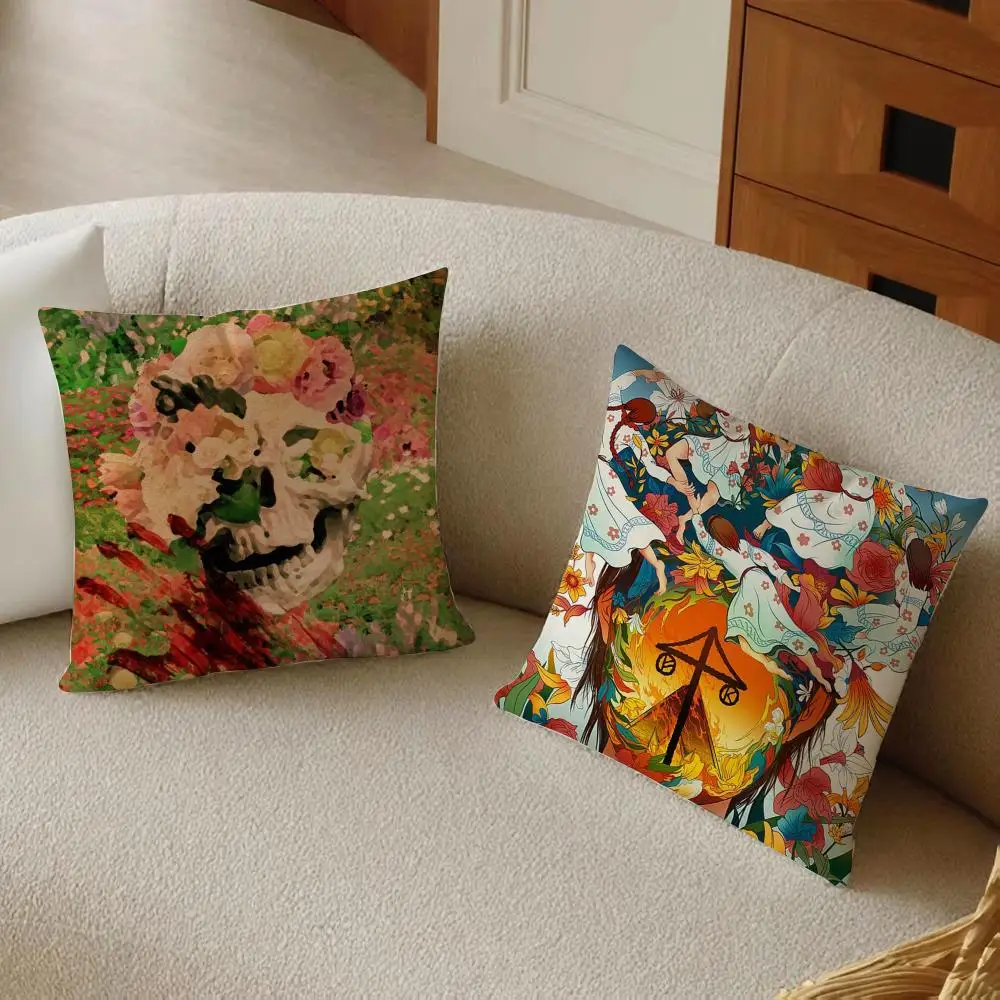 Movie M-Midsommar Cushion Cover Daily Washable Linen Pillowcase Soft  for Sofa Bed Home Room Decor