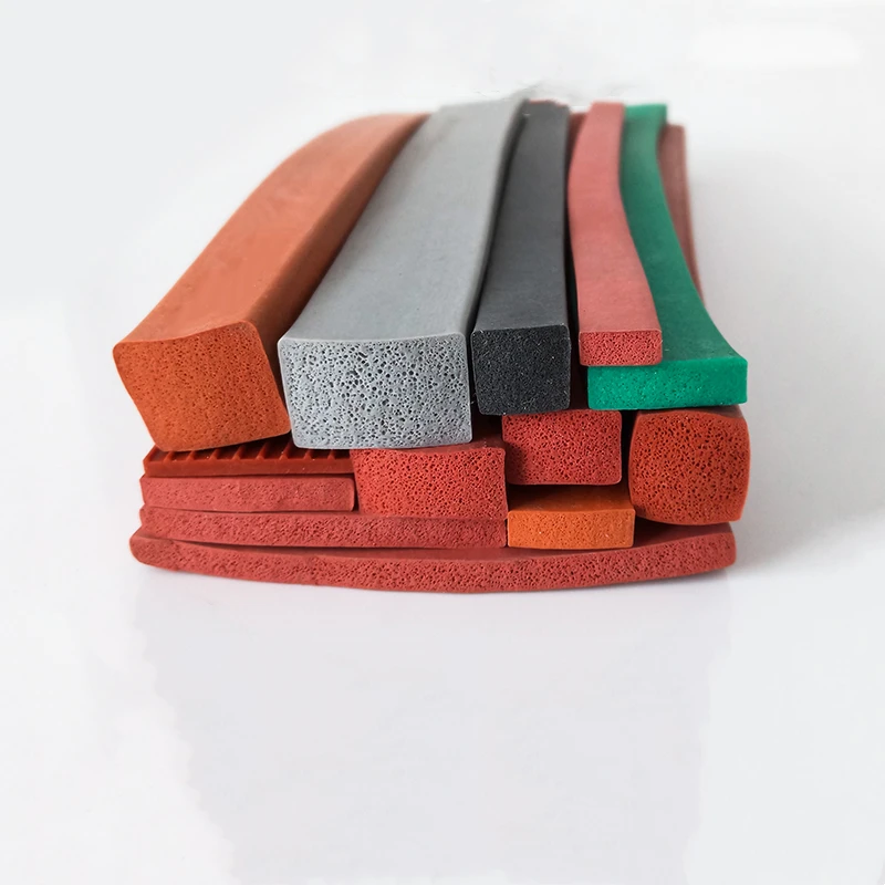 Silicone Foam Sealing Strip Bar High Temperature Heat Insulation Gasket Rubber Grey White Black Red Green