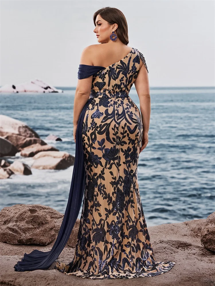 BLUEPLUM Sukienki Wieczorowe Plus Size Eleganckie Z Koralikami Zielone Sukienki Balowe Długie Luksusowe Damskie Formalne Syreny na Imprezę Studniówkę Koktajlowe