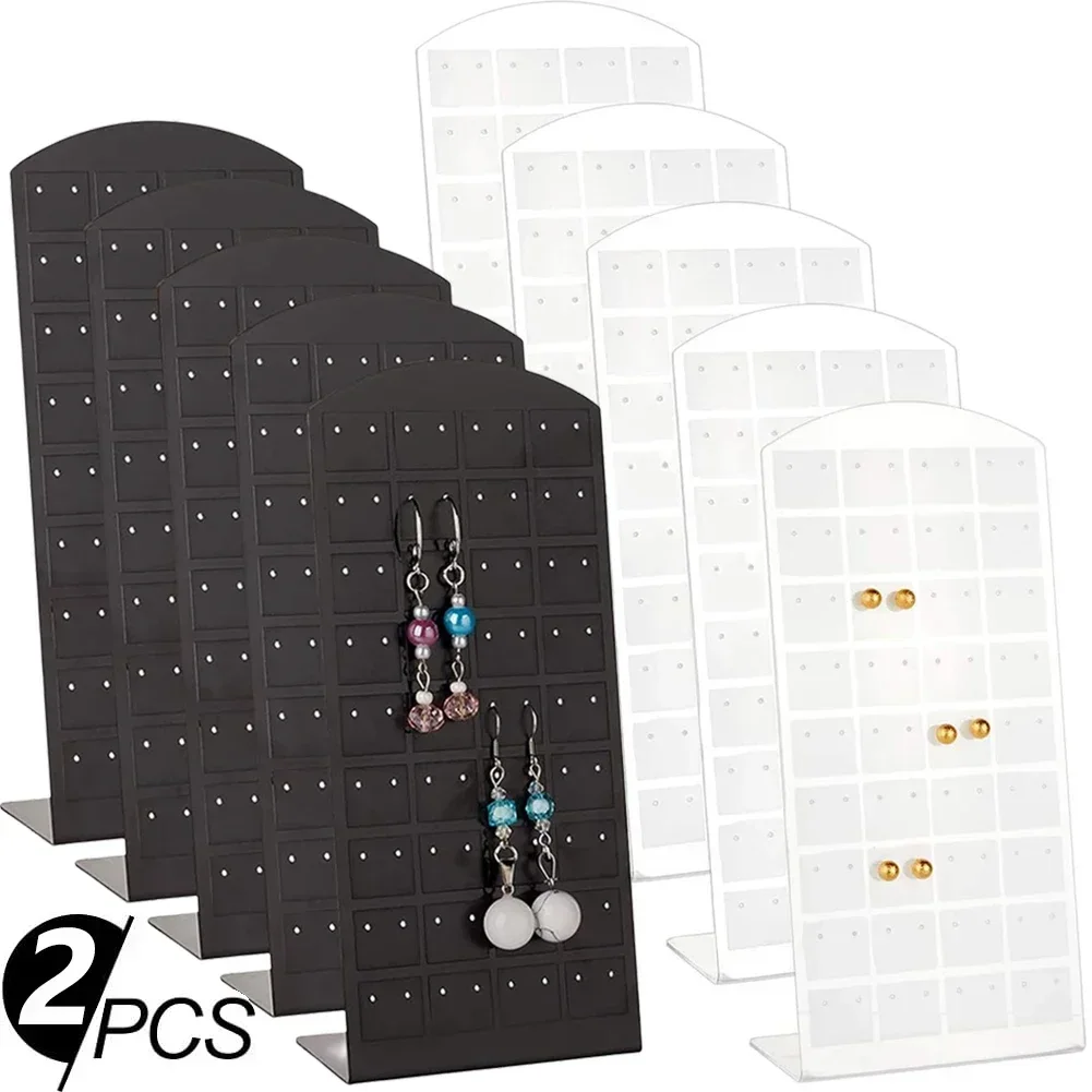 48/72Holes Portable Earrings Ear Studs Holder Plastic Jewelry Display Holders Earring Showcase Organizer Stand Storage Rack